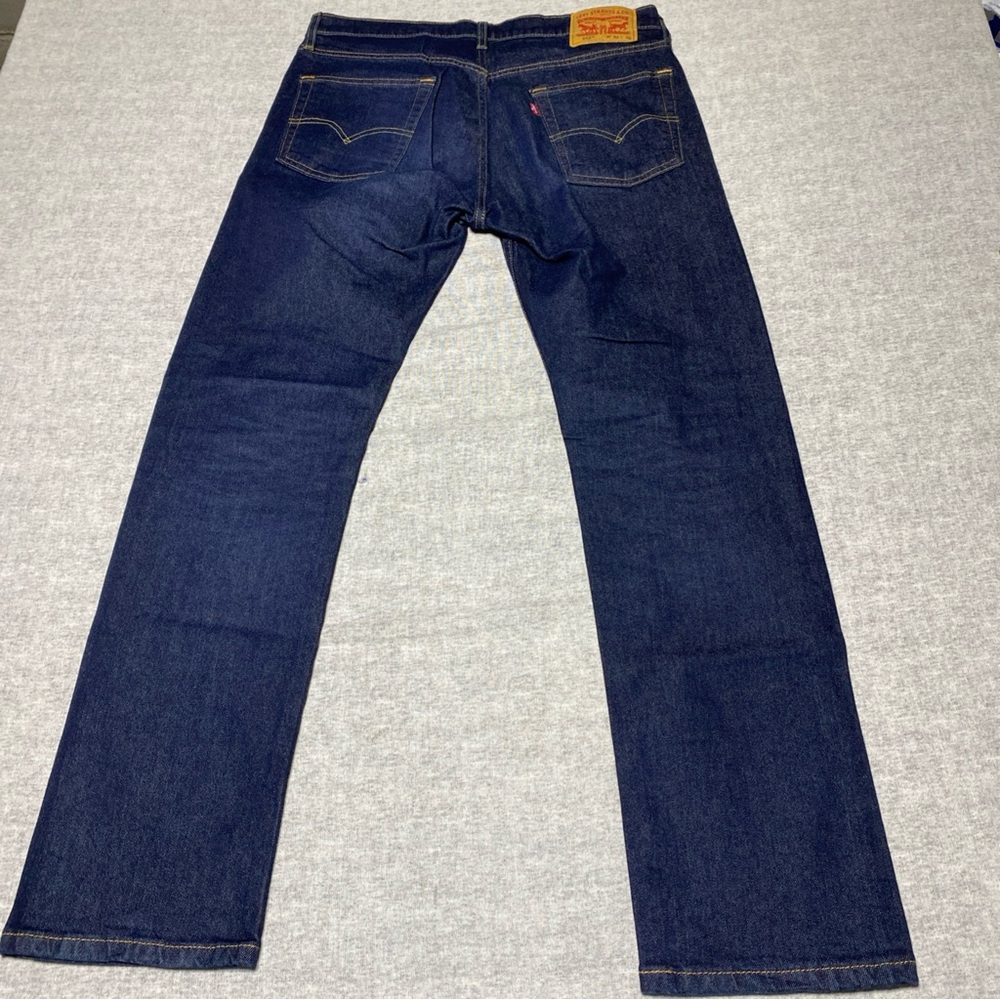 Levis 513 Jeans Mens Tag 32x32 Actual 34x31 Blue Dark Slim Straight Smart Casual - Picture 3 of 13
